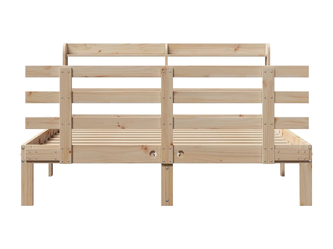 Estrutura de cama c/ cabeceira 150x200 cm pinho maciço
