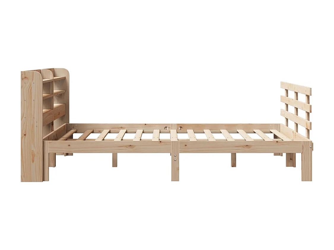 Estrutura de cama c/ cabeceira 150x200 cm pinho maciço