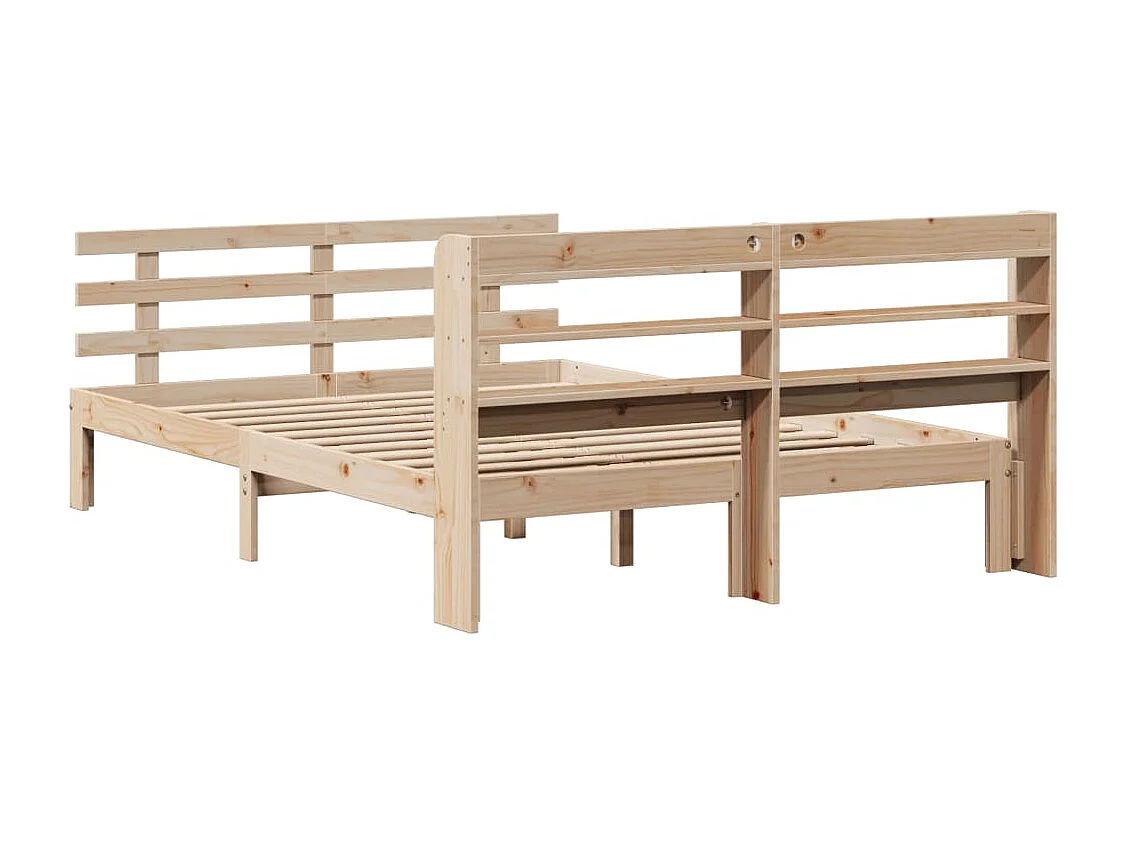Estrutura de cama c/ cabeceira 150x200 cm pinho maciço