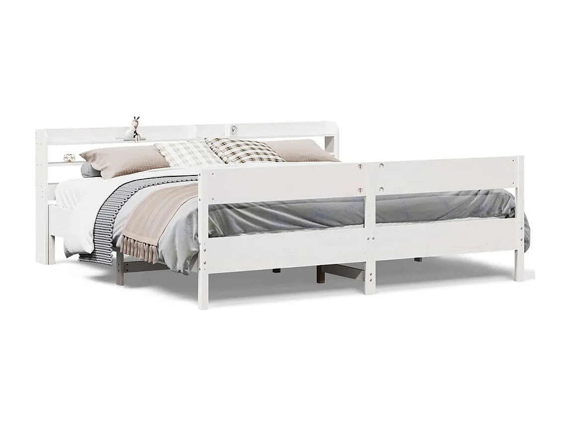 Estructura de cama sin colchón madera maciza blanca 200x200 cm