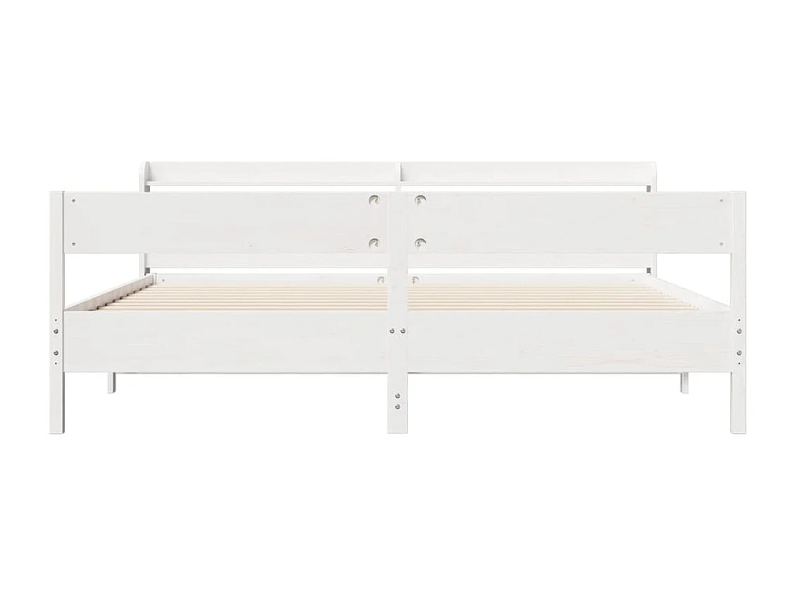 Estructura de cama sin colchón madera maciza blanca 200x200 cm