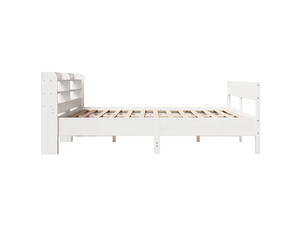 Estructura de cama sin colchón madera maciza blanca 200x200 cm