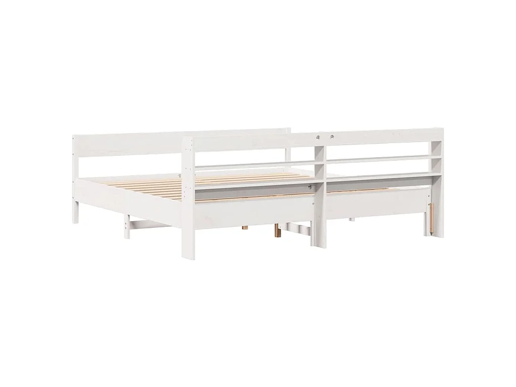 Estructura de cama sin colchón madera maciza blanca 200x200 cm