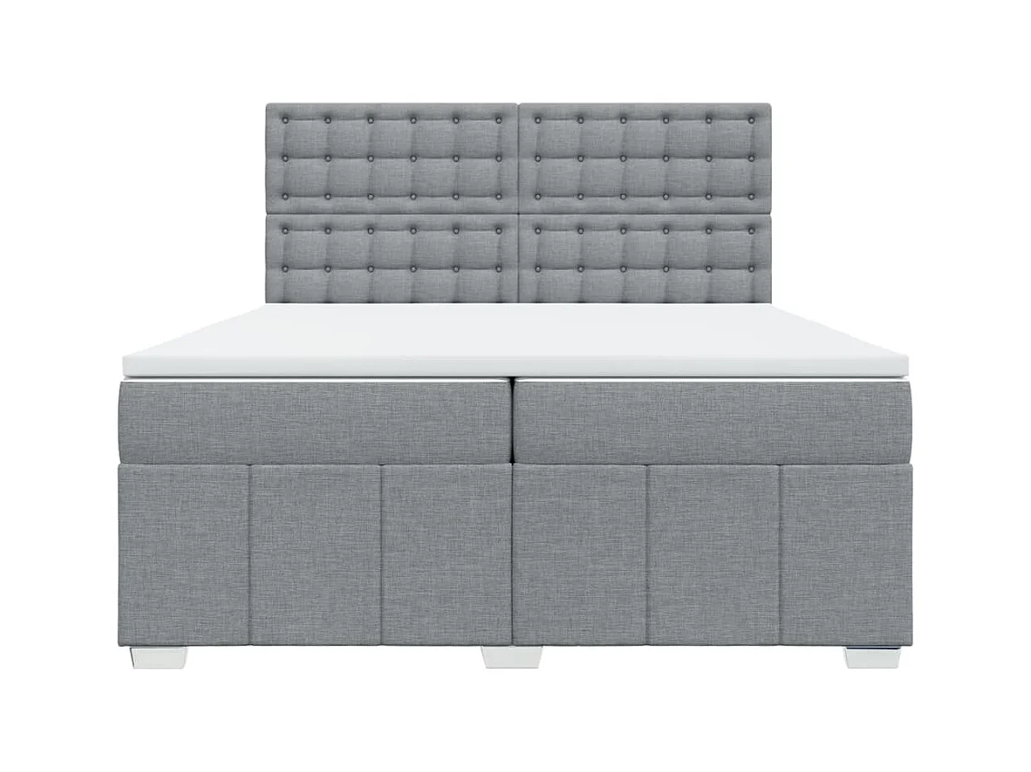 Sommier à lattes de lit avec matelas Gris clair 200x200cm Tissu
