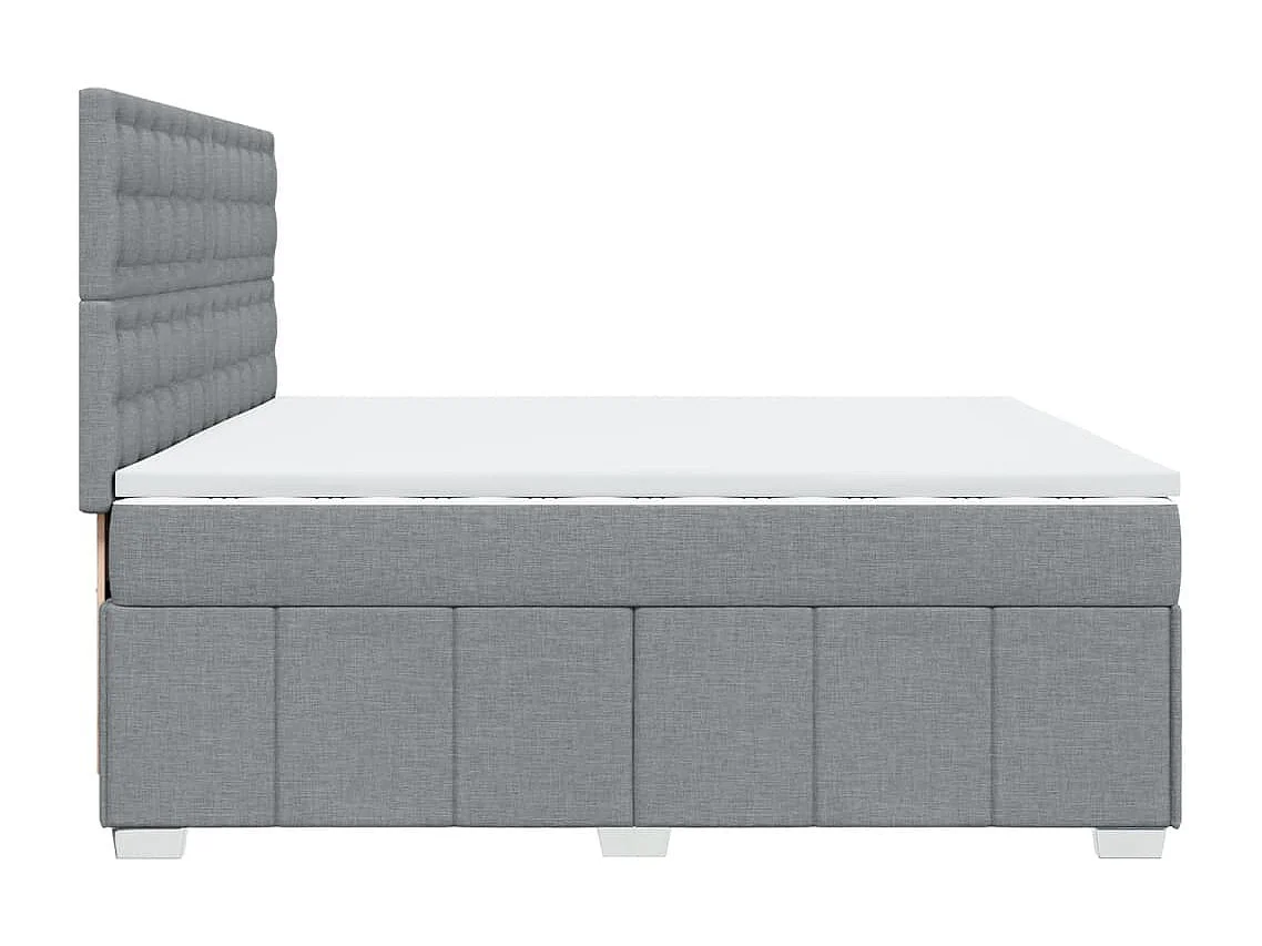 Boxspring met matras stof lichtgrijs 200x200 cm