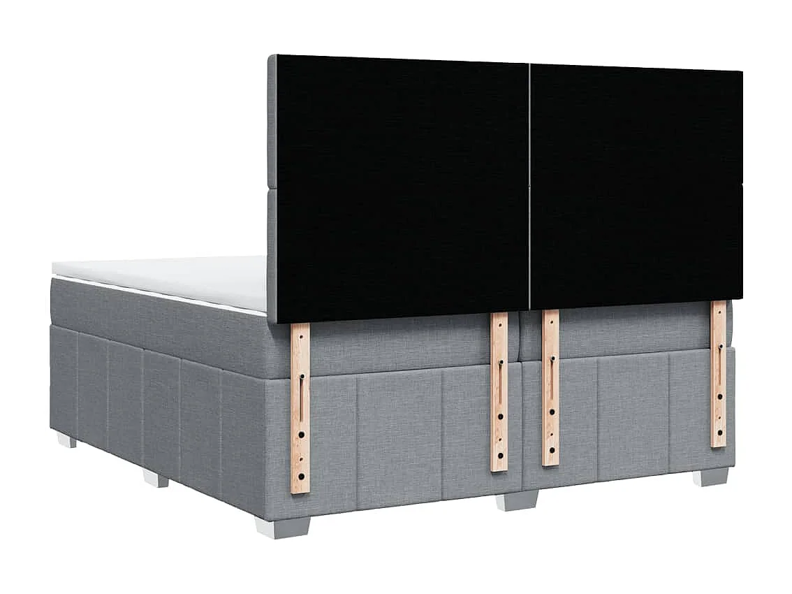 Boxspring met matras stof lichtgrijs 200x200 cm