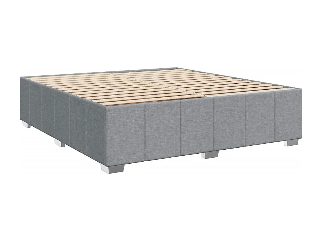 Boxspring met matras stof lichtgrijs 200x200 cm