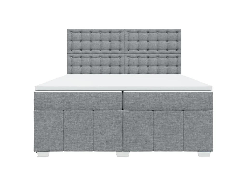 Boxspring met matras stof lichtgrijs 200x200 cm