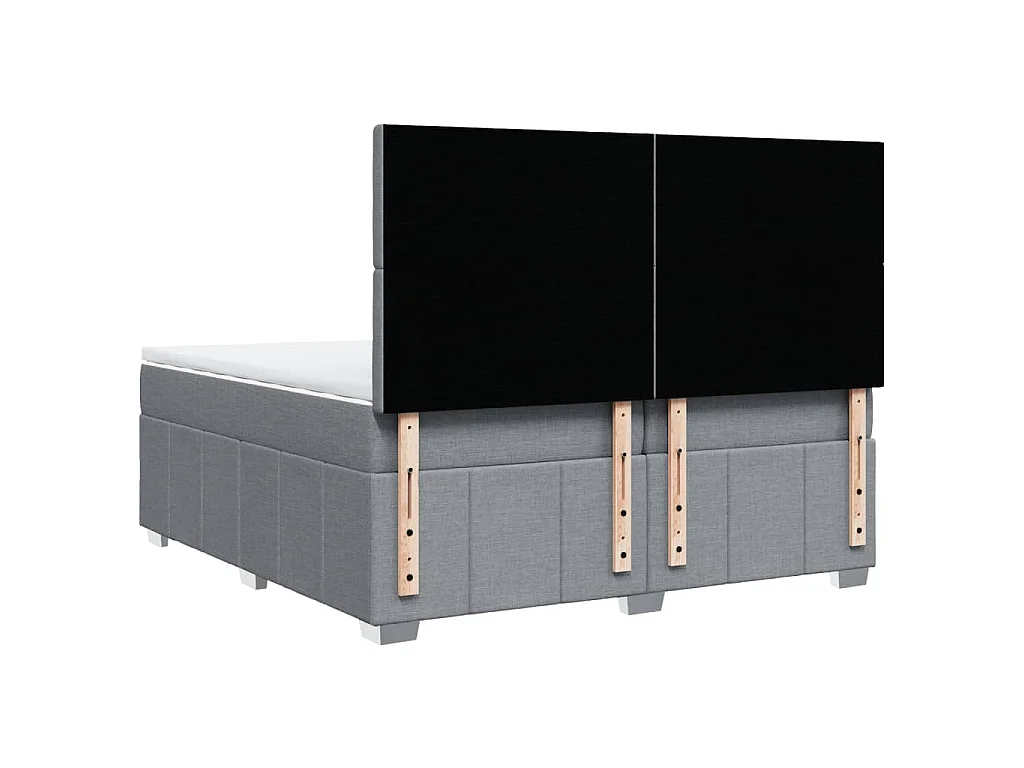 Boxspring met matras stof lichtgrijs 200x200 cm