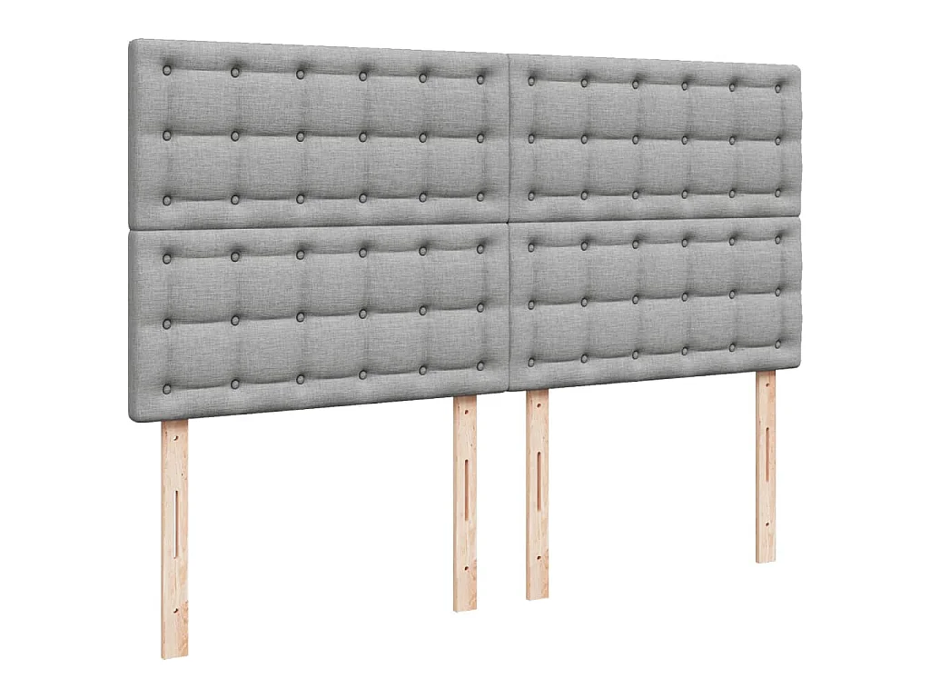 Boxspring met matras stof lichtgrijs 200x200 cm