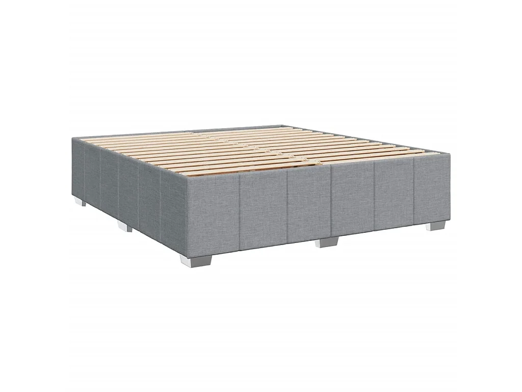 Boxspring met matras stof lichtgrijs 200x200 cm