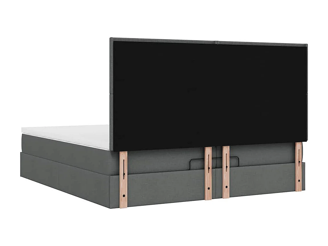 Struttura Letto Pouf con Materassi 200x200 cm in Tessuto