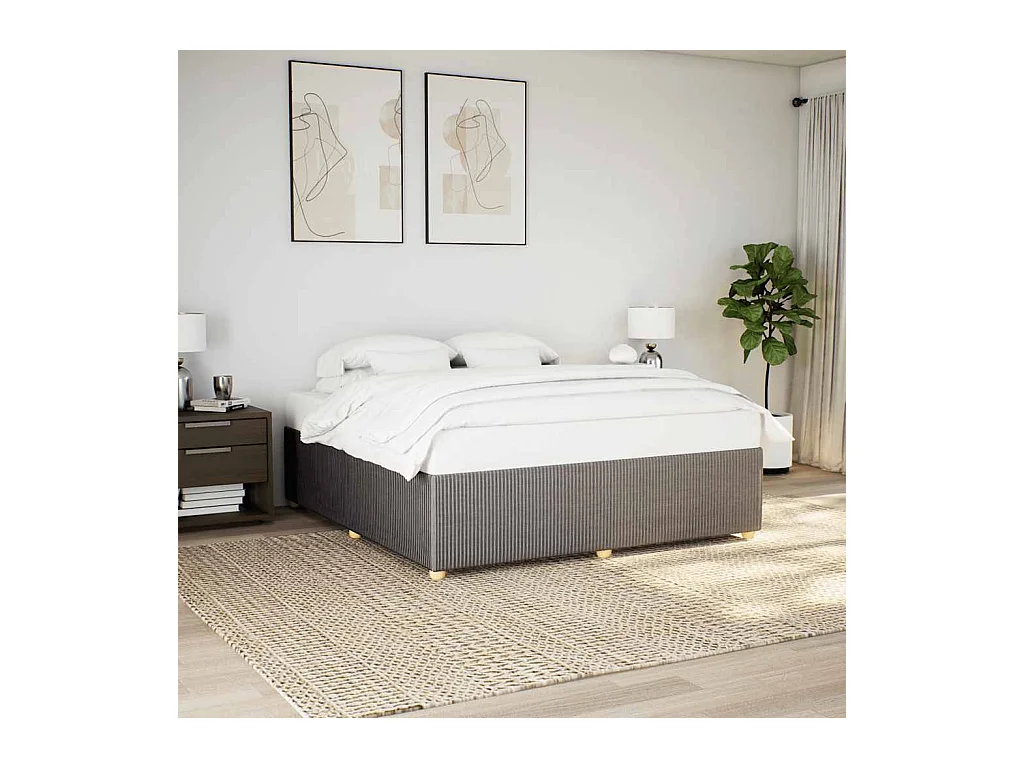 Cadre de lit sans matelas taupe 200x200 cm tissu