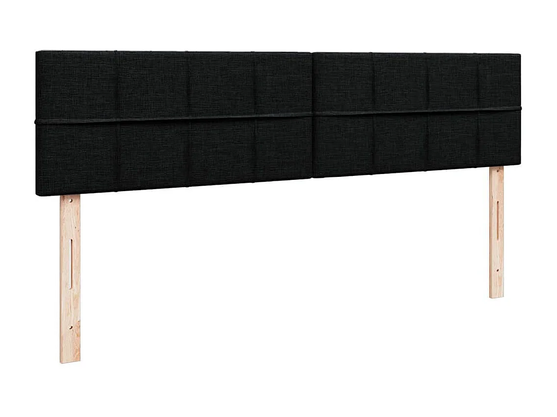 Ottoman bed met matrassen en LED's 200x200cm stof zwart