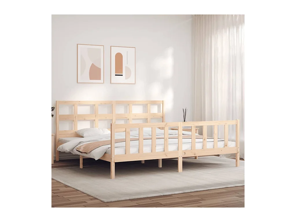 Cadre de lit sans matelas 200x200 cm bois massif de pin