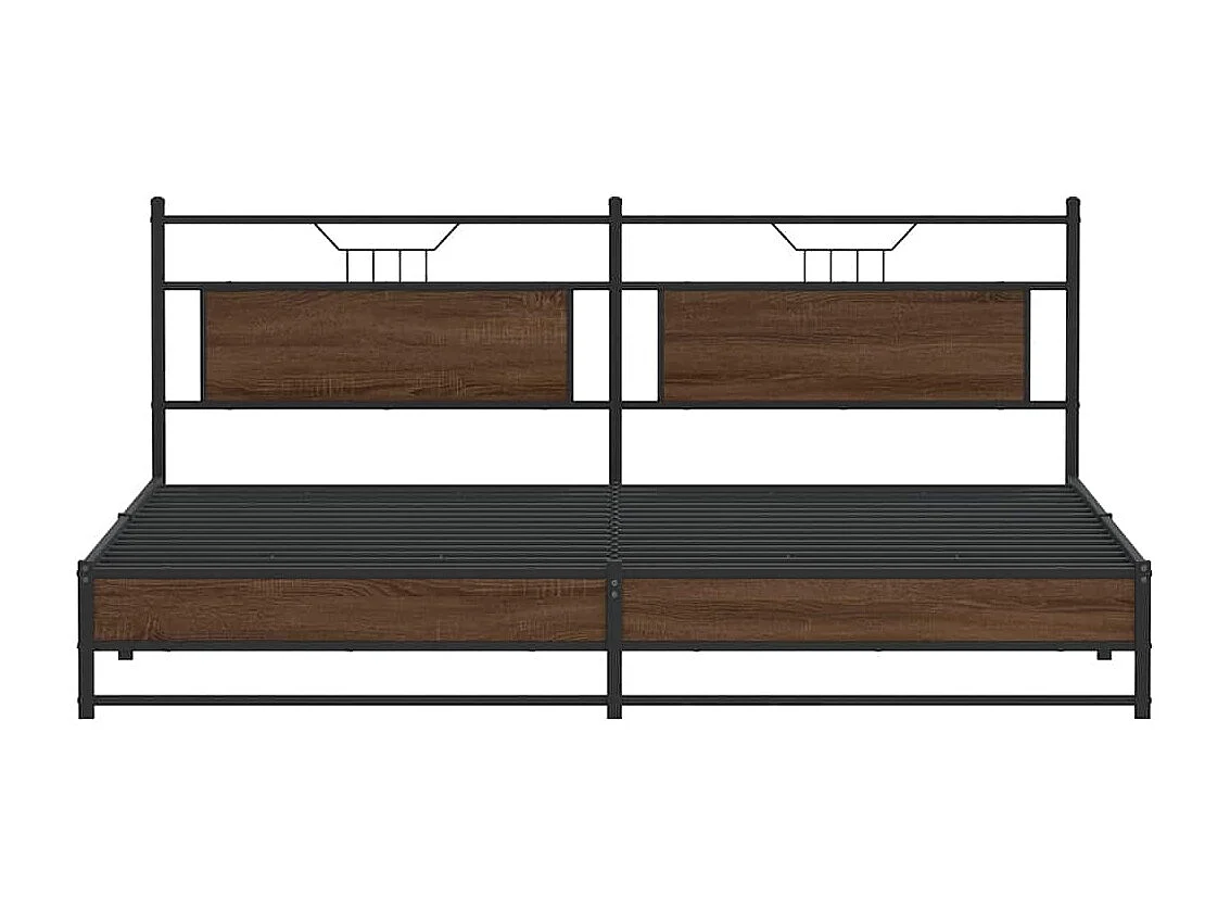 Cadre de lit en métal sans matelas chêne marron 200x200 cm
