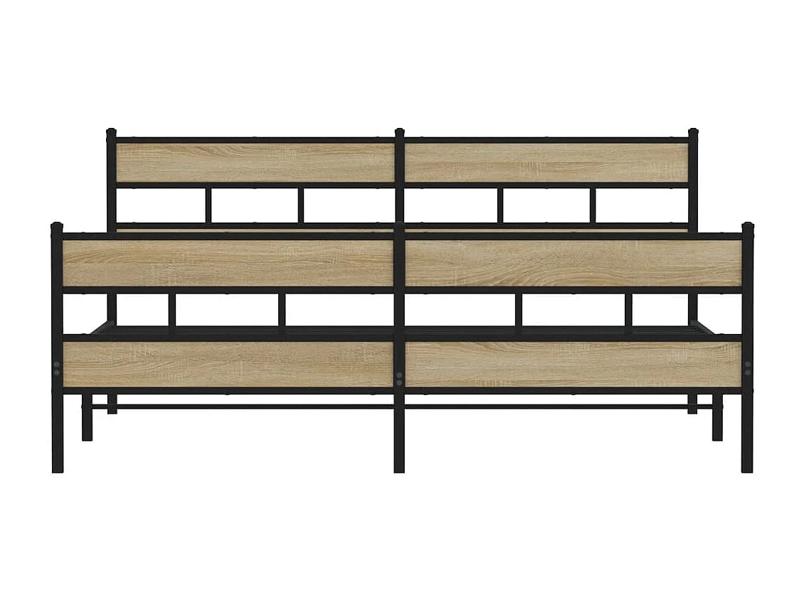 Metallbett ohne Matratze Sonoma-Eiche 200x200 cm
