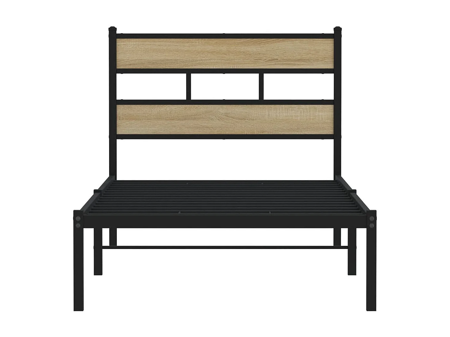 Cadre de lit en métal sans matelas chêne sonoma 107x203 cm