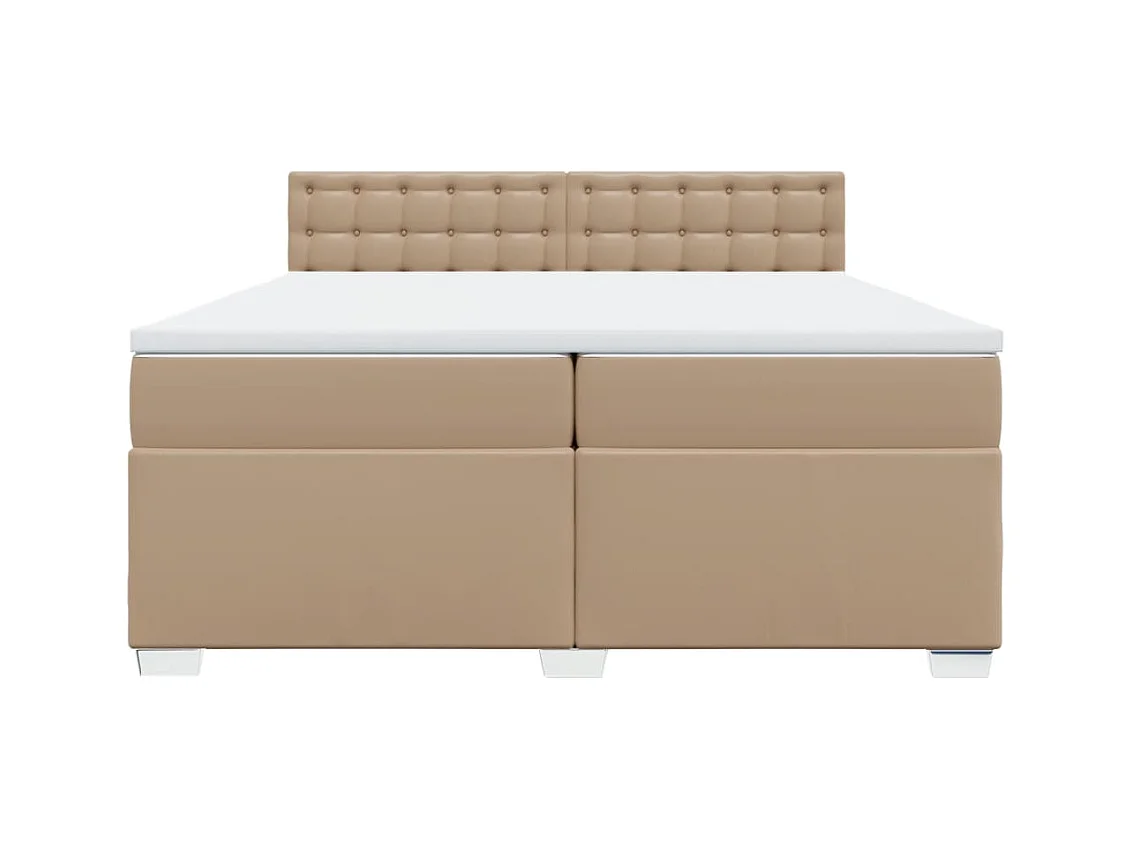 Sommier à lattes de lit avec matelas Cappuccino 200x200 cm