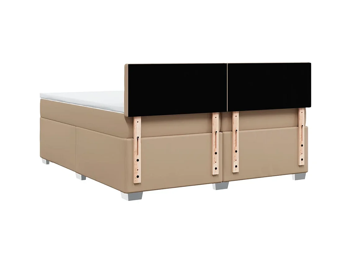 Sommier à lattes de lit avec matelas Cappuccino 200x200 cm