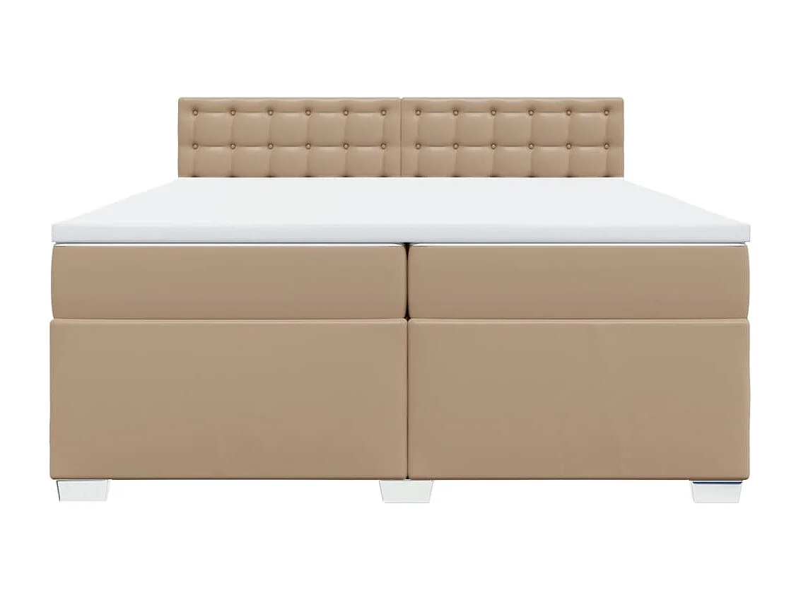 Boxspringbett Matratze Cappuccino-Braun 200x200cm Kunstleder