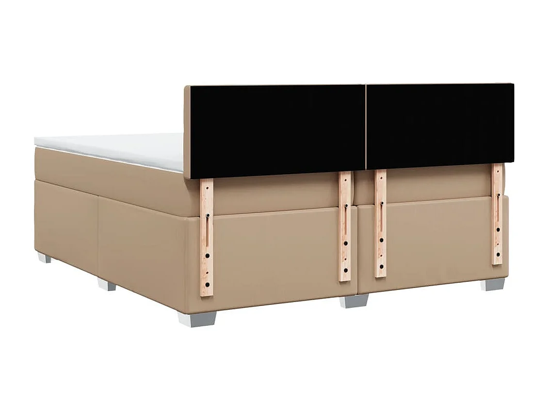 Boxspringbett Matratze Cappuccino-Braun 200x200cm Kunstleder