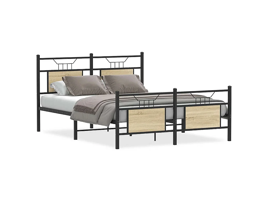 Bettgestell ohne Matratze Sonoma-Eiche 150x200 cm Holzwerkstoff
