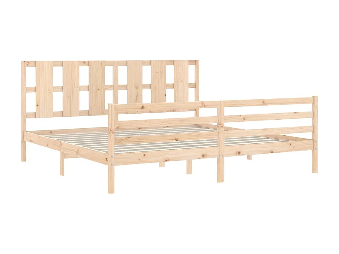 Estructura de cama con cabecero madera maciza 200x200 cm