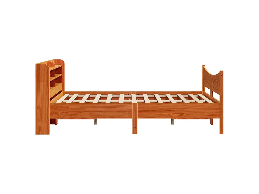Cadre de lit et tête de lit cire marron 150x200 cm bois de pin