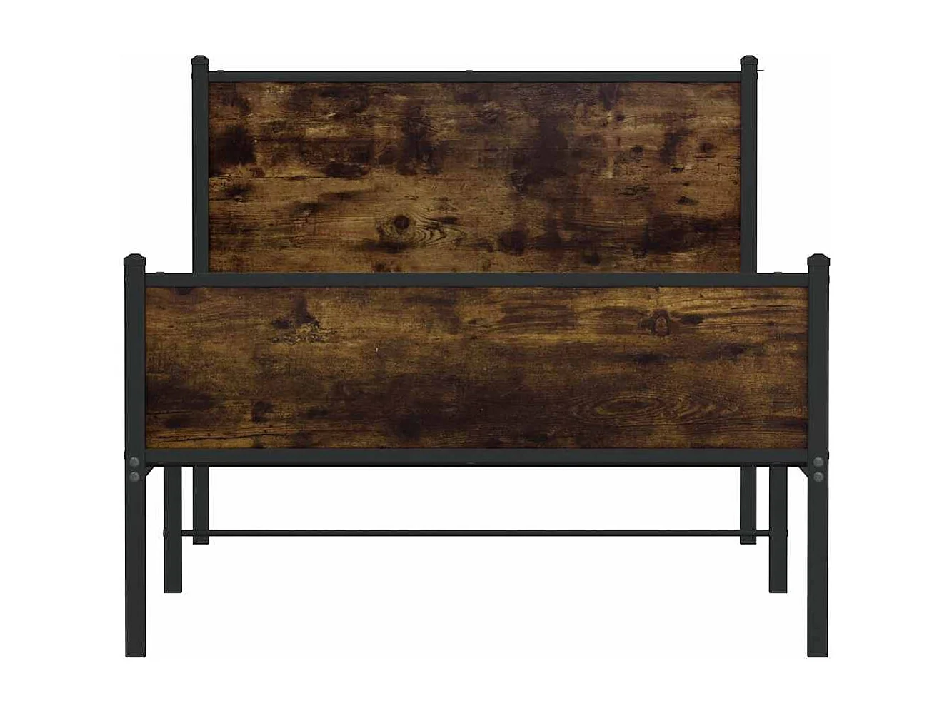 Metallbett ohne Matratze Räuchereiche 107x203 cm