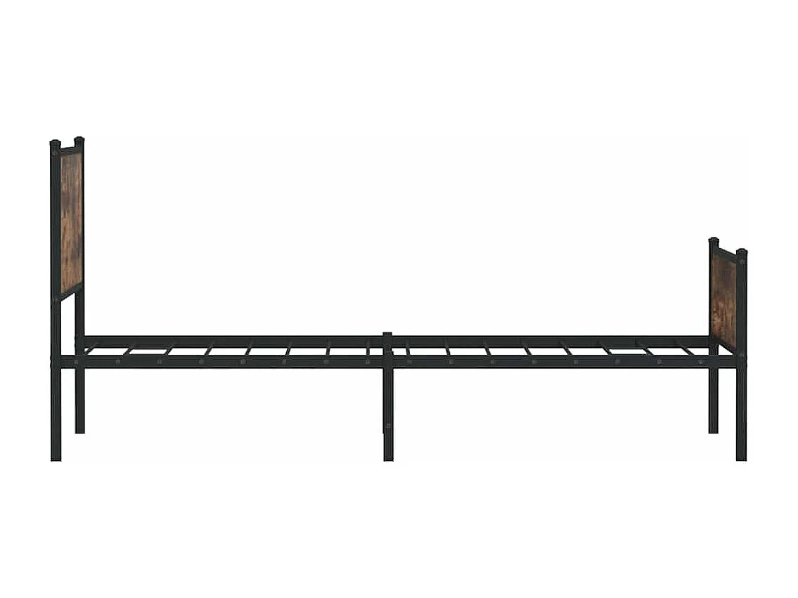 Metallbett ohne Matratze Räuchereiche 107x203 cm