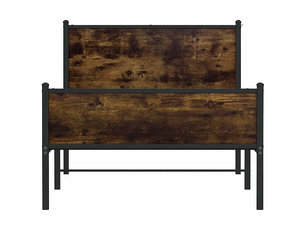Bedframe zonder matras metaal gerookt eikenkleurig 107x203 cm