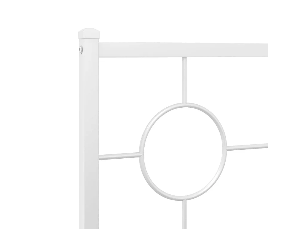 Cadre de lit métal sans matelas et pied de lit blanc 107x203 cm