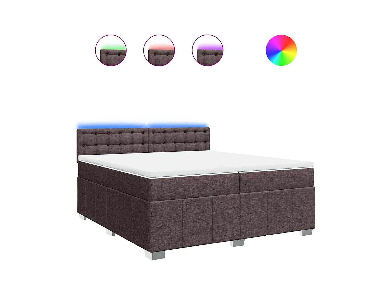 Sommier à lattes de lit avec matelas Marron foncé 200x200 cm