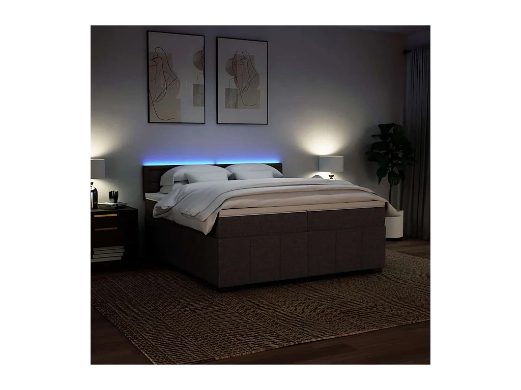 Sommier à lattes de lit avec matelas Marron foncé 200x200 cm