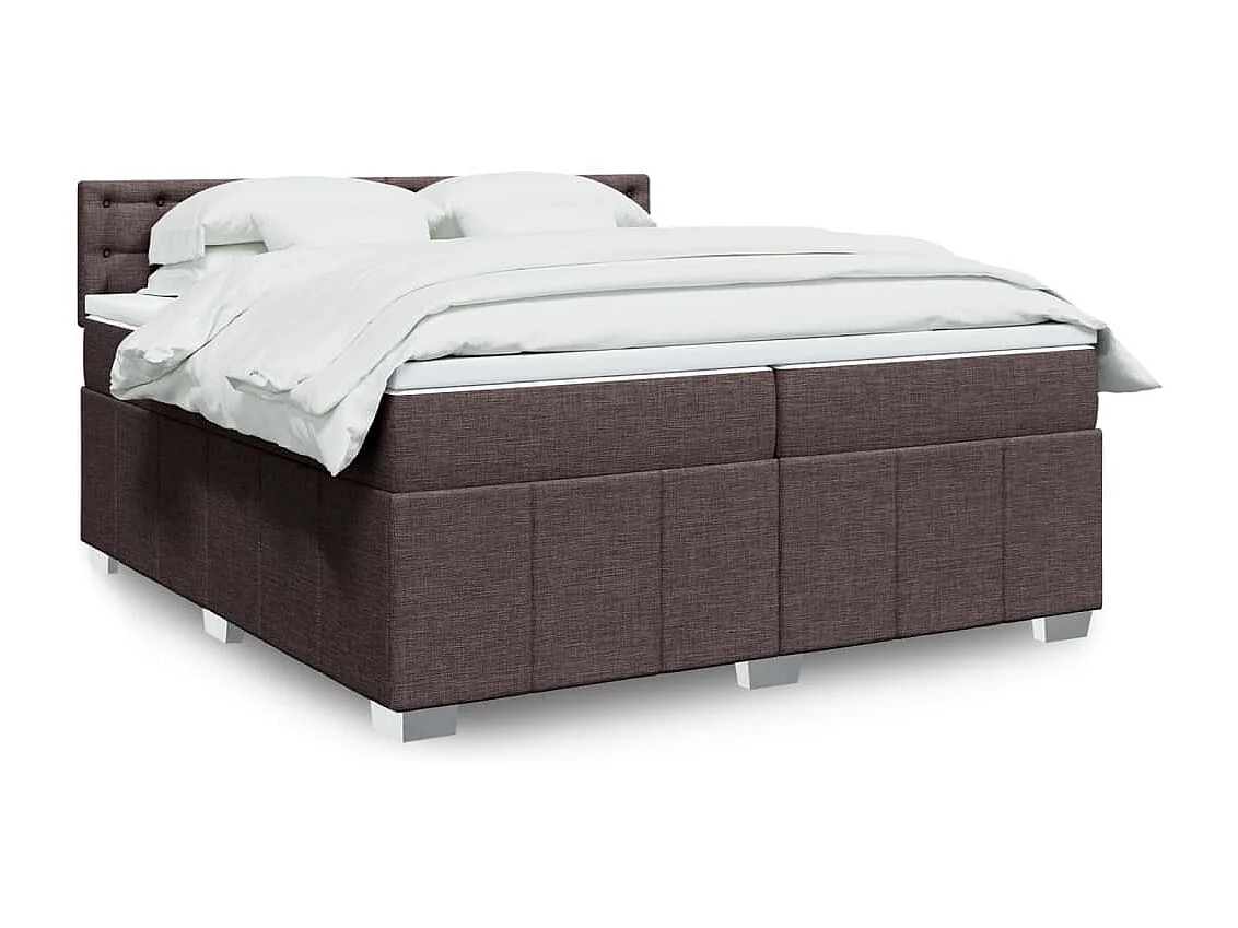 Boxspringbett mit Matratze Dunkelbraun 200x200 cm Stoff