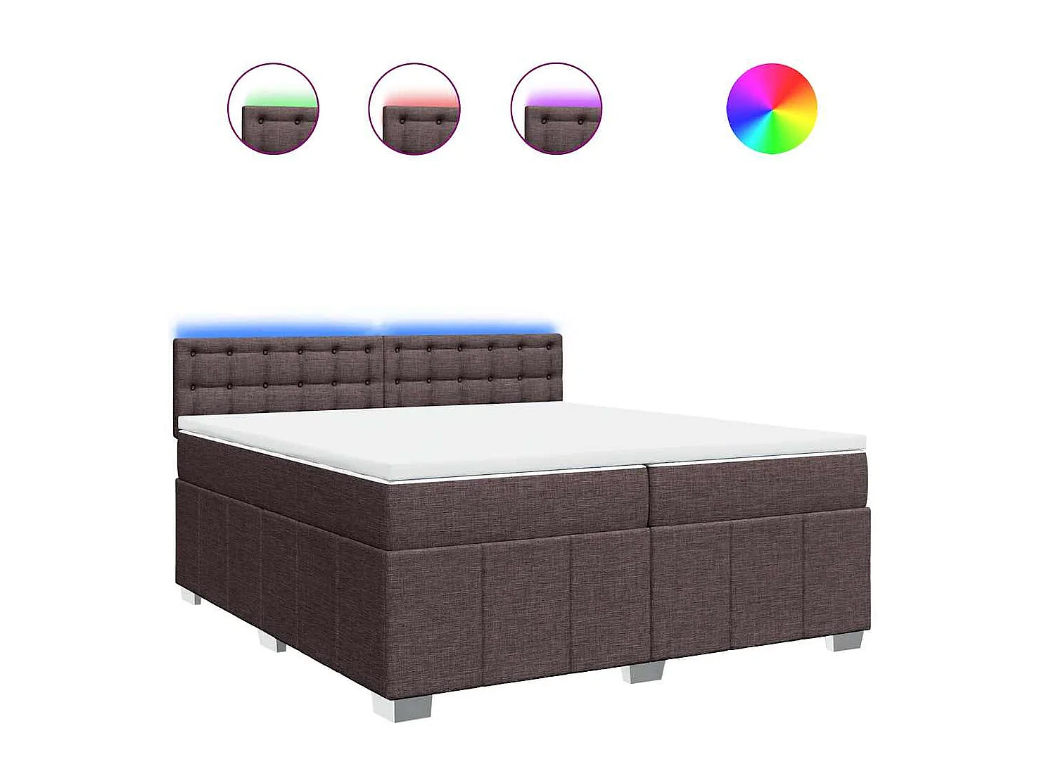 Boxspringbett mit Matratze Dunkelbraun 200x200 cm Stoff