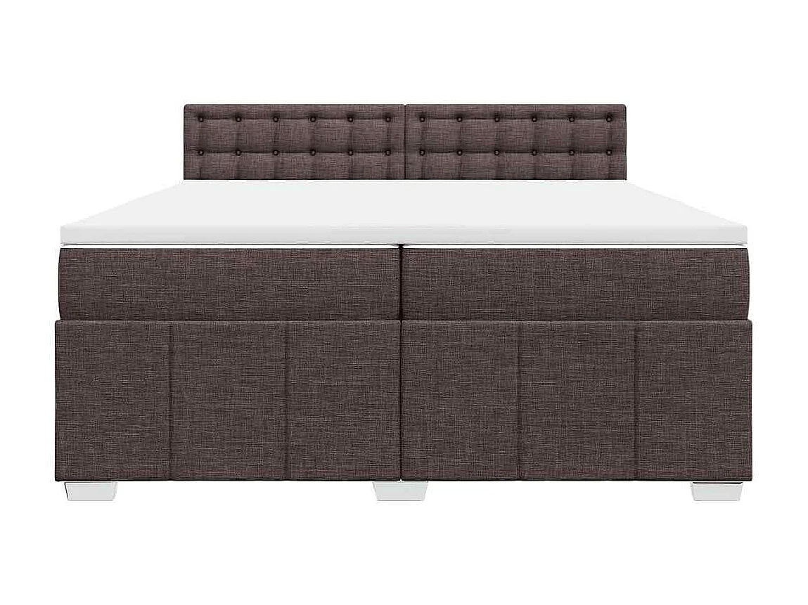 Boxspringbett mit Matratze Dunkelbraun 200x200 cm Stoff