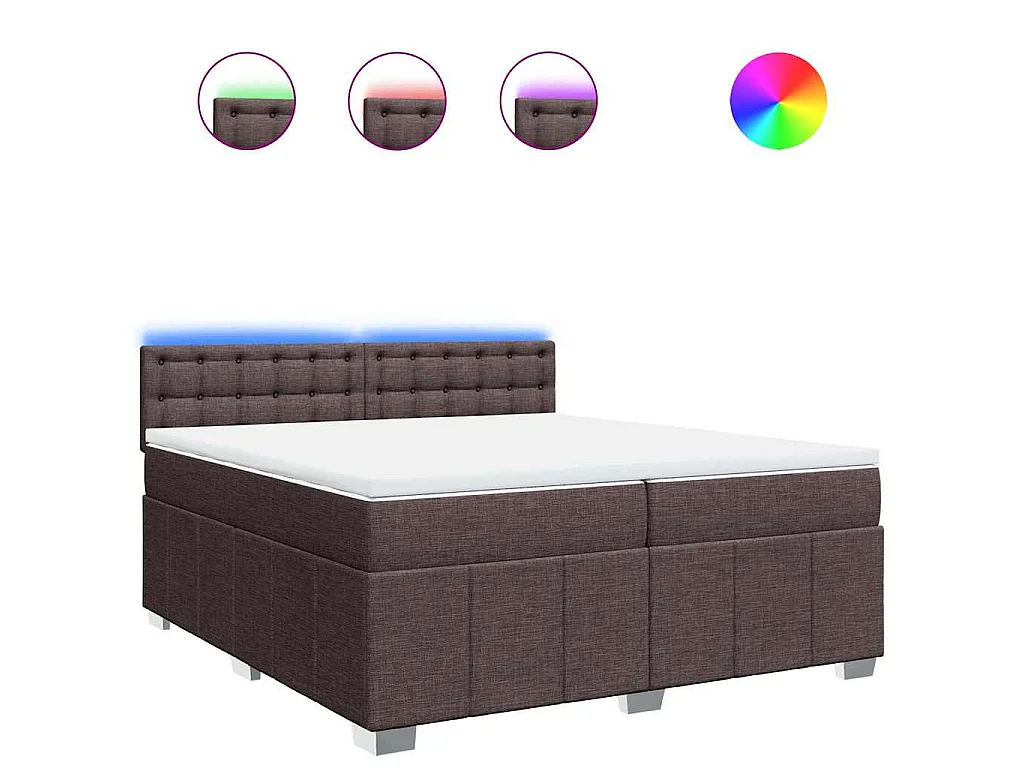 Boxspringbett mit Matratze Dunkelbraun 200x200 cm Stoff