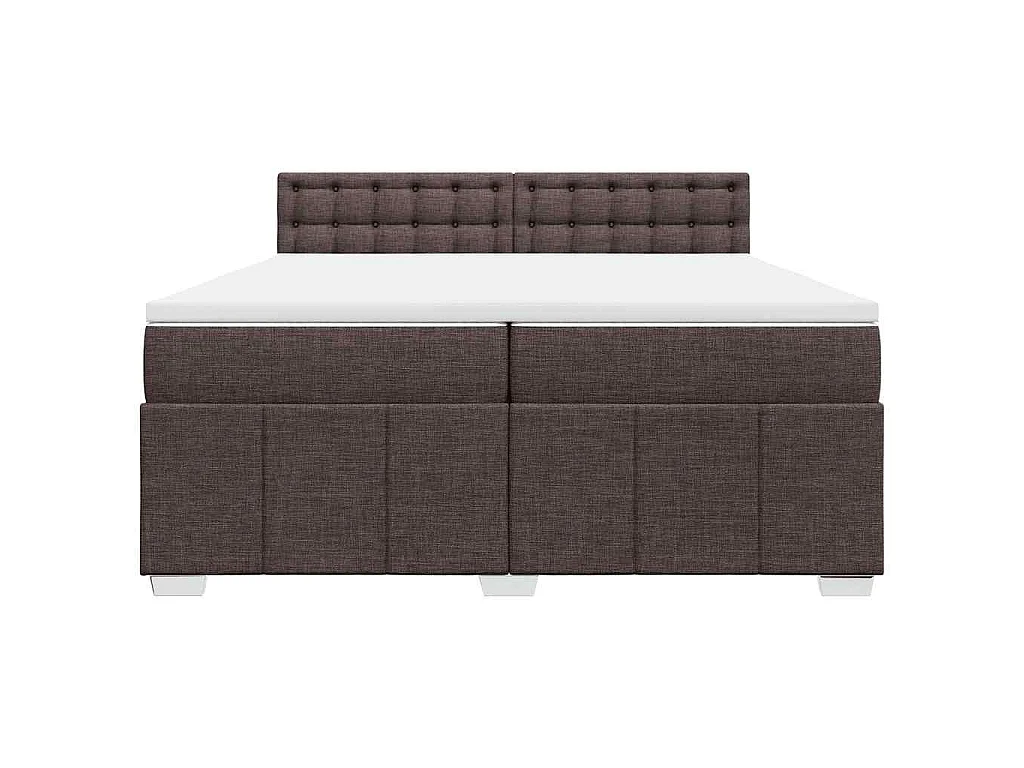 Boxspringbett mit Matratze Dunkelbraun 200x200 cm Stoff