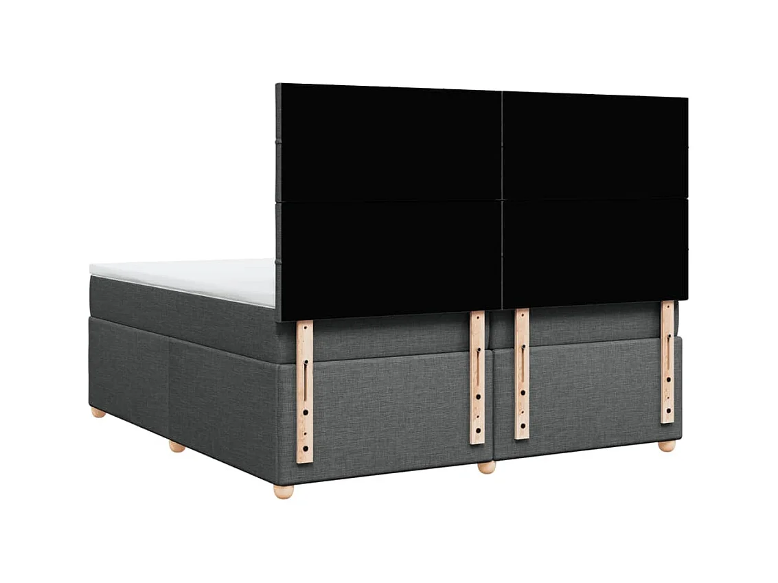 Sommier à lattes de lit avec matelas Gris foncé 200x200cm Tissu