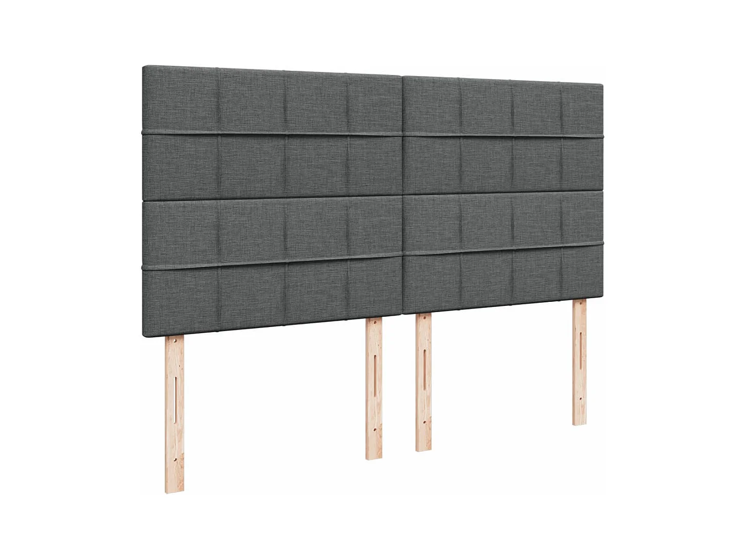 Sommier à lattes de lit avec matelas Gris foncé 200x200cm Tissu