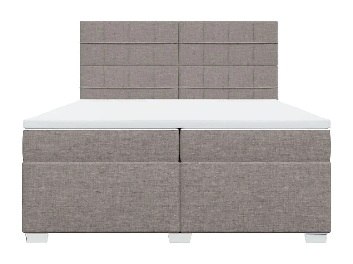 Sommier à lattes de lit avec matelas Taupe 200x200 cm Tissu