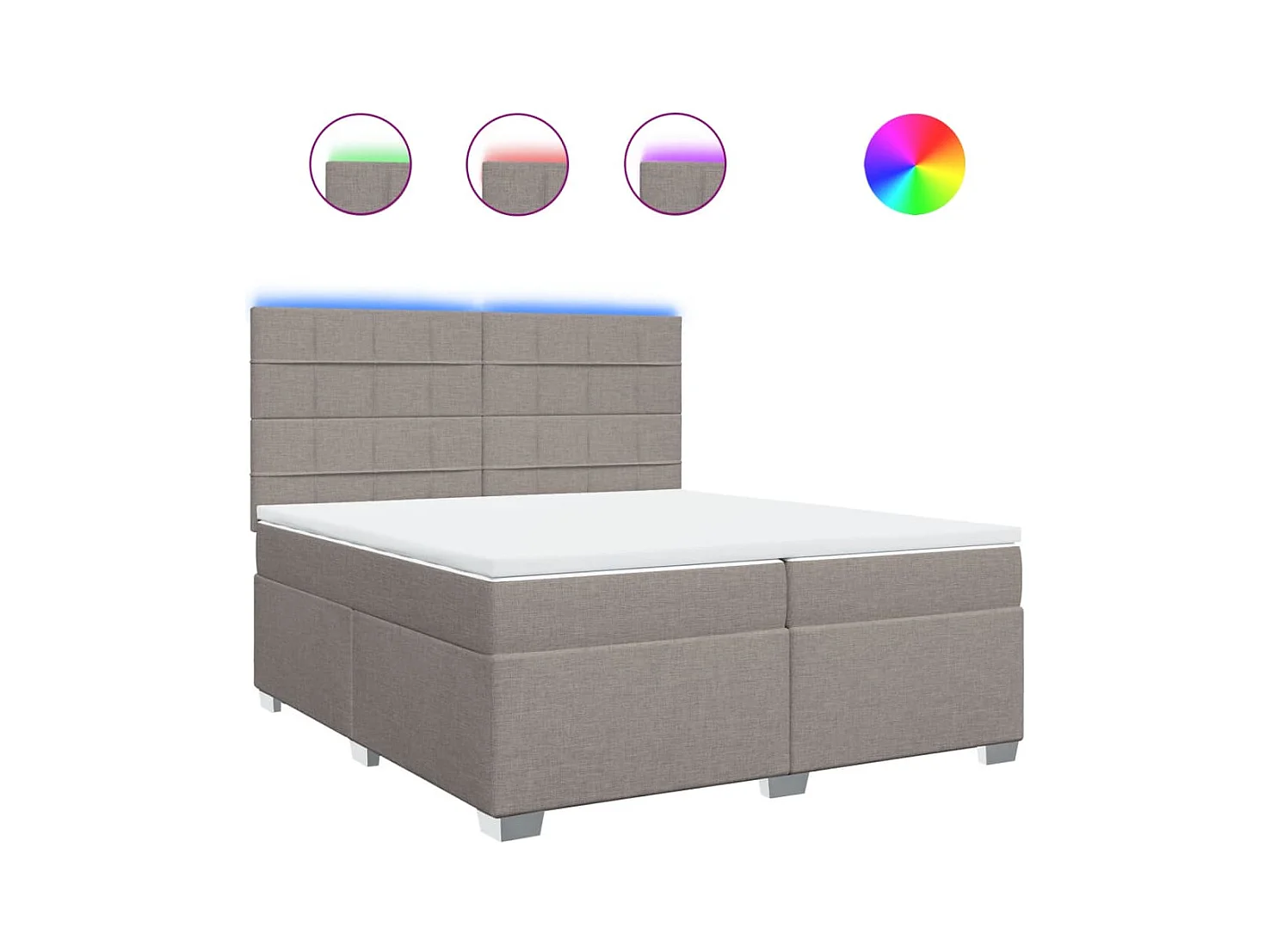 Boxspring met matras stof taupe 200x200 cm