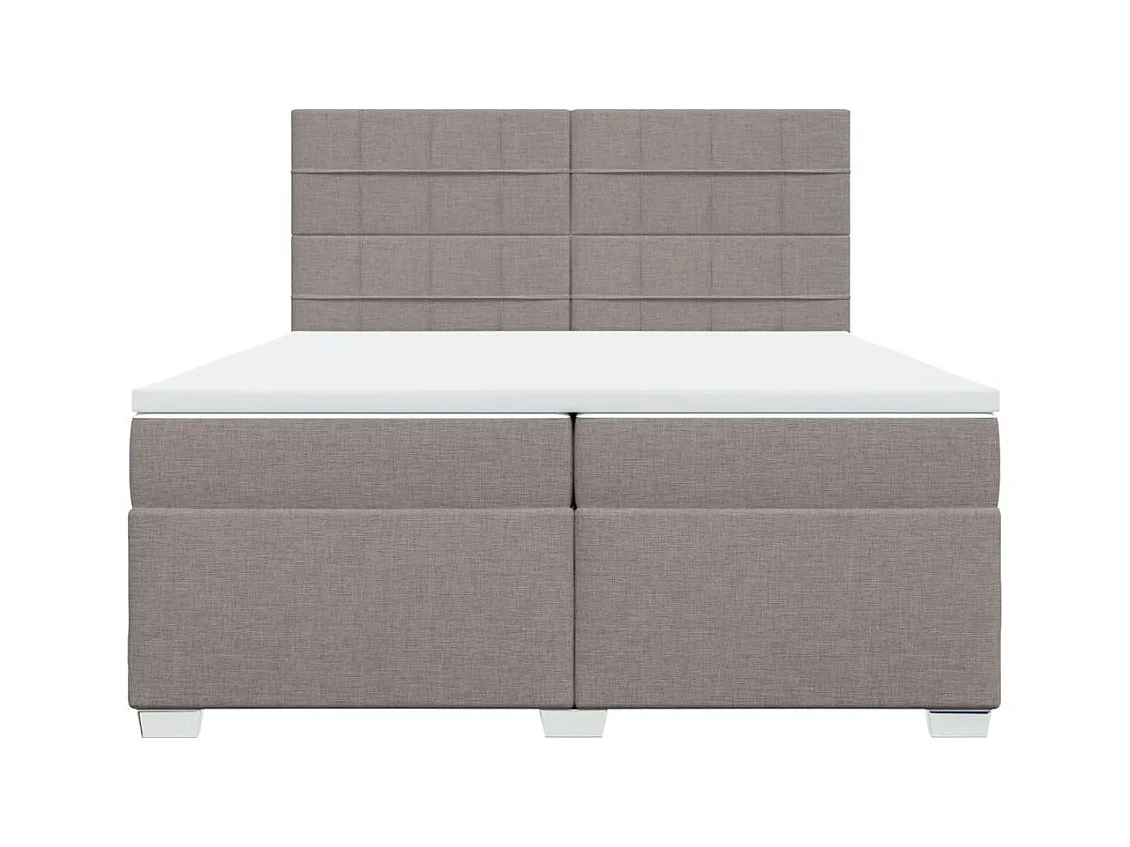 Boxspring met matras stof taupe 200x200 cm