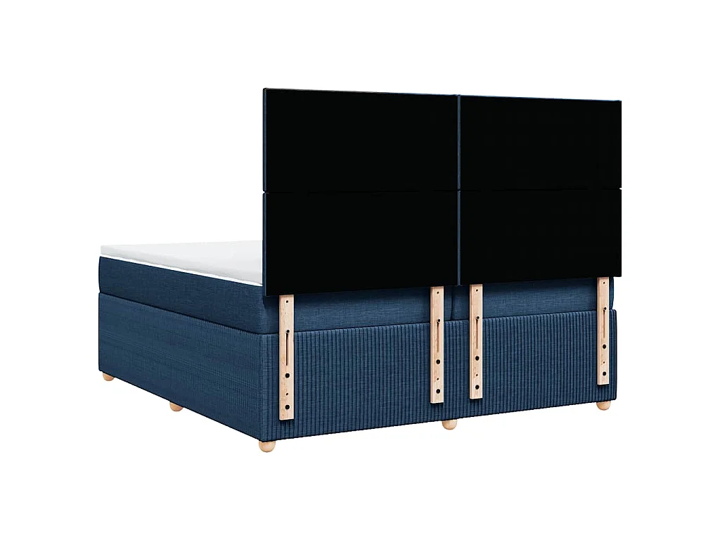 Boxspring met matras stof blauw 200x200 cm