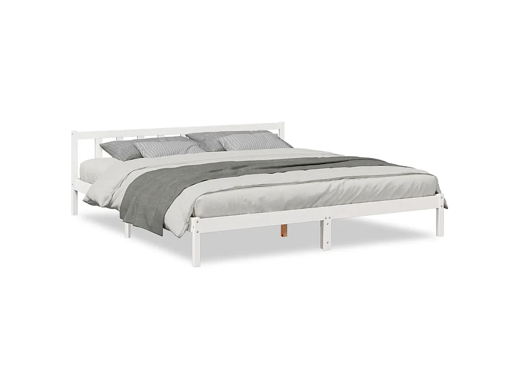 Cadre de lit extra long sans matelas 200x210 cm bois massif pin