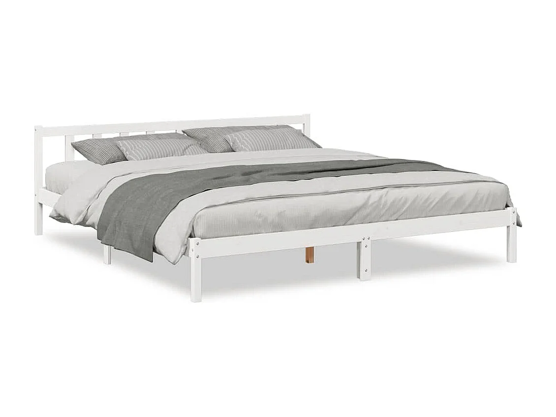 Bedframe extra lang zonder matras grenenhout wit 200x220 cm