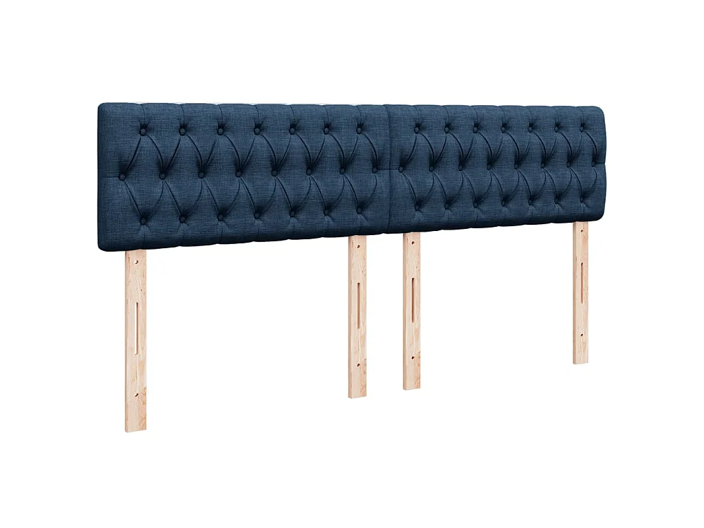 Sommier à lattes de lit avec matelas Bleu 200x200 cm Tissu