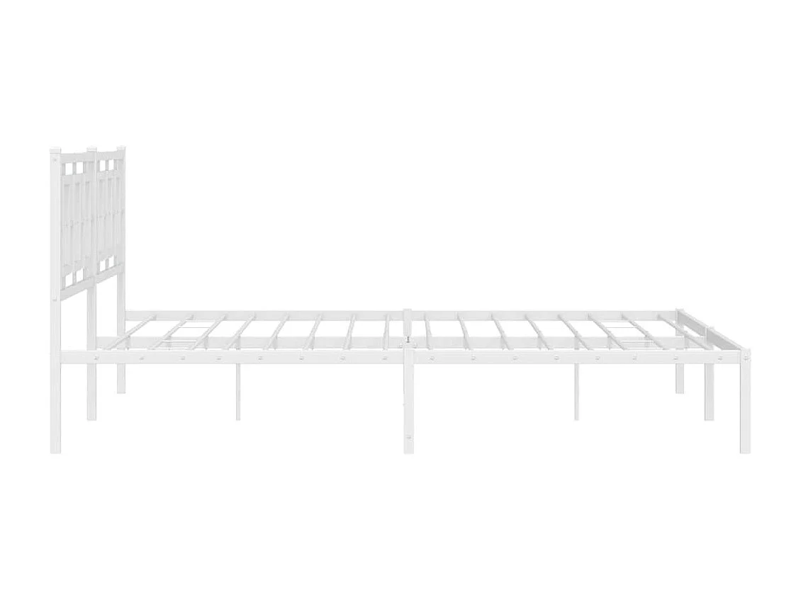 Bedframe met hoofdbord metaal wit 193x203 cm